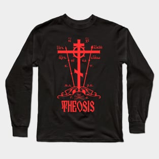 Eastern Orthodox Great Schema Golgotha Cross Theosis Long Sleeve T-Shirt